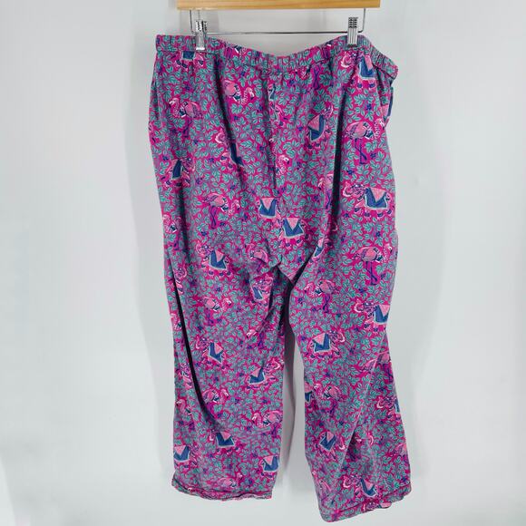 Anthropologie Printfresh Pink Flamingo Pajama Set Cotton Short Sleeves Size 2X - Picture 6 of 9